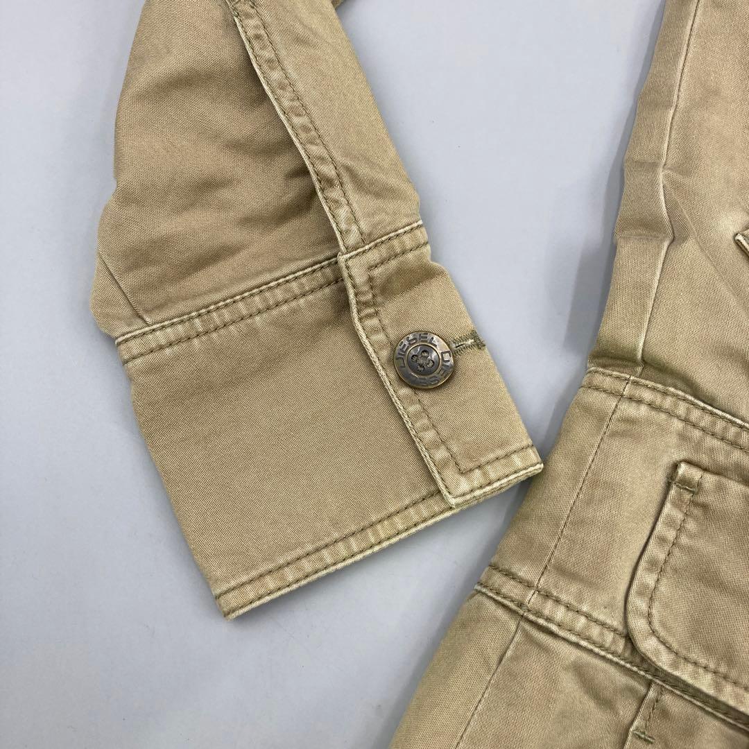 ★美品 DIESEL ミリタリージャケット サイズ XS ベージュ フリル付き