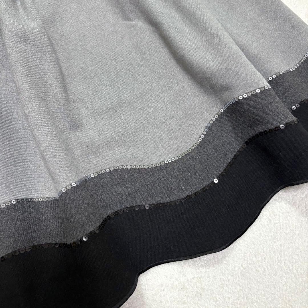【美品】M'S GRACY Aライン フレアワンピース スパンコール 春秋冬