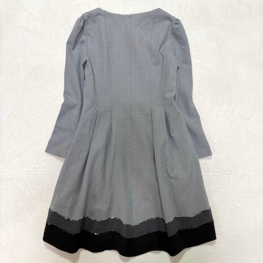 【美品】M'S GRACY Aライン フレアワンピース スパンコール 春秋冬