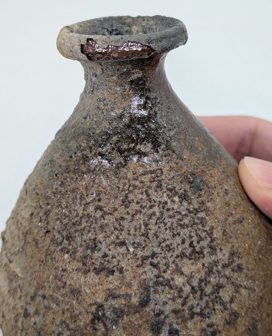 本山和泉 備前焼 徳利B 共箱栞 とっくり 酒器 食器 一輪挿し花入 花器 花瓶