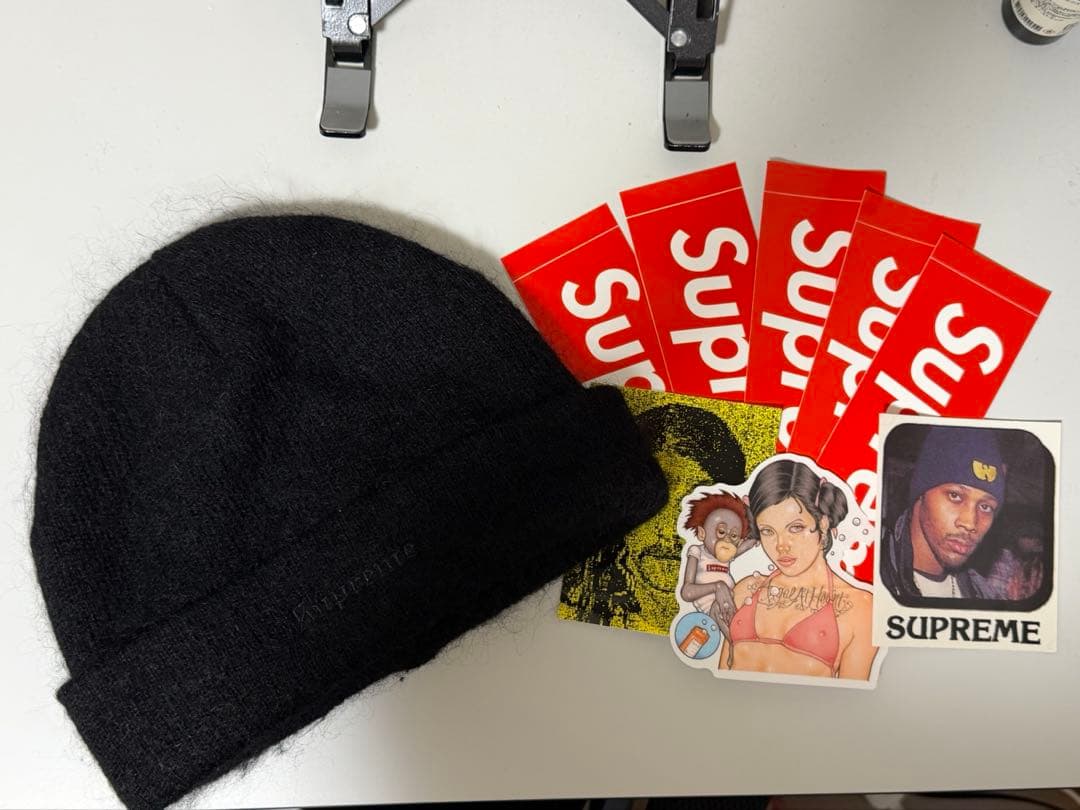 帽子 Supreme Mohair Beanie \"Black\" 25FW