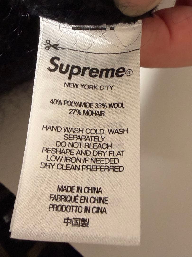 帽子 Supreme Mohair Beanie \"Black\" 25FW