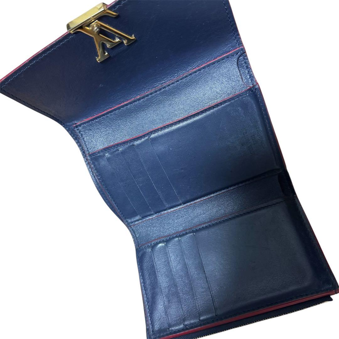 【ルイヴィトン】トリヨン ポルトフォイユ カプシーヌ ネイビー系