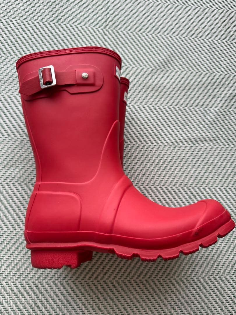 HUNTER レッド 長靴 バックル付き