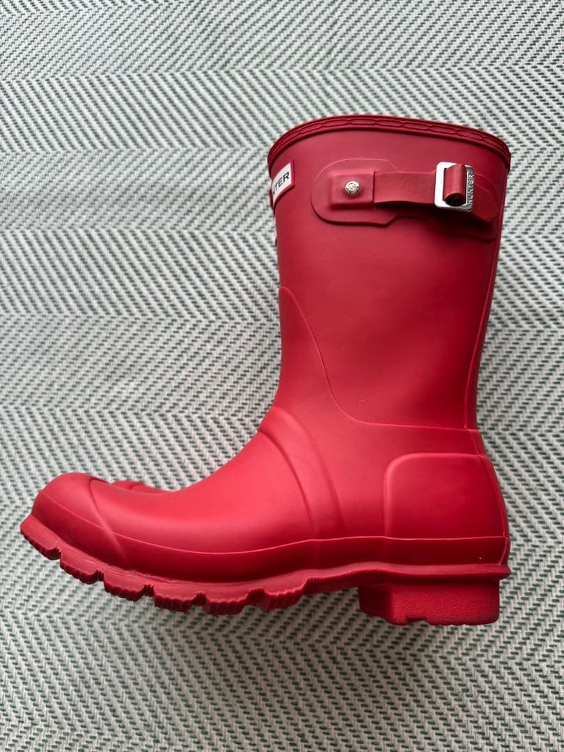 HUNTER レッド 長靴 バックル付き