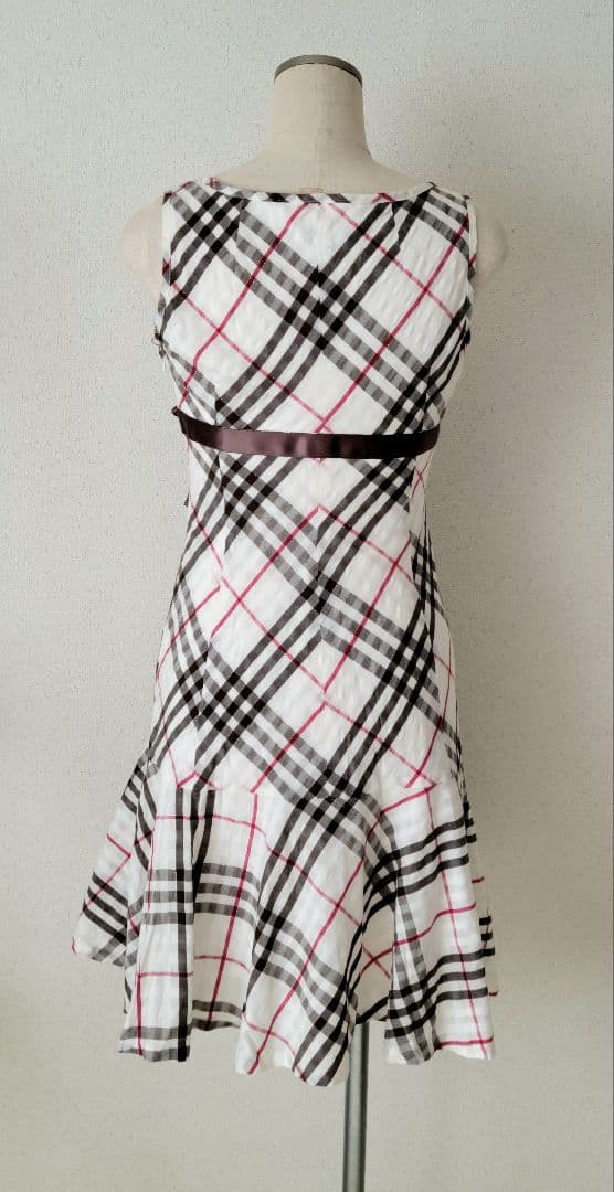 BURBERRY　BLUELABEL　バーバリーチェック柄フレアワンピース　３６