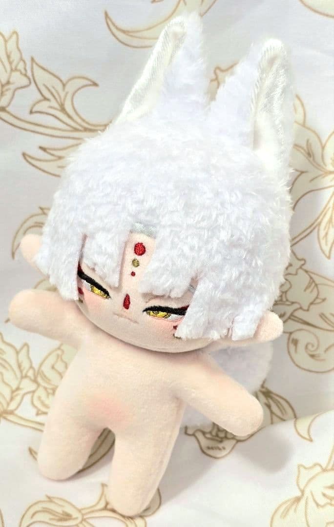 自作 無属性 ぬいぐるみ 骨入り 白狐くん 10cm ※難有り