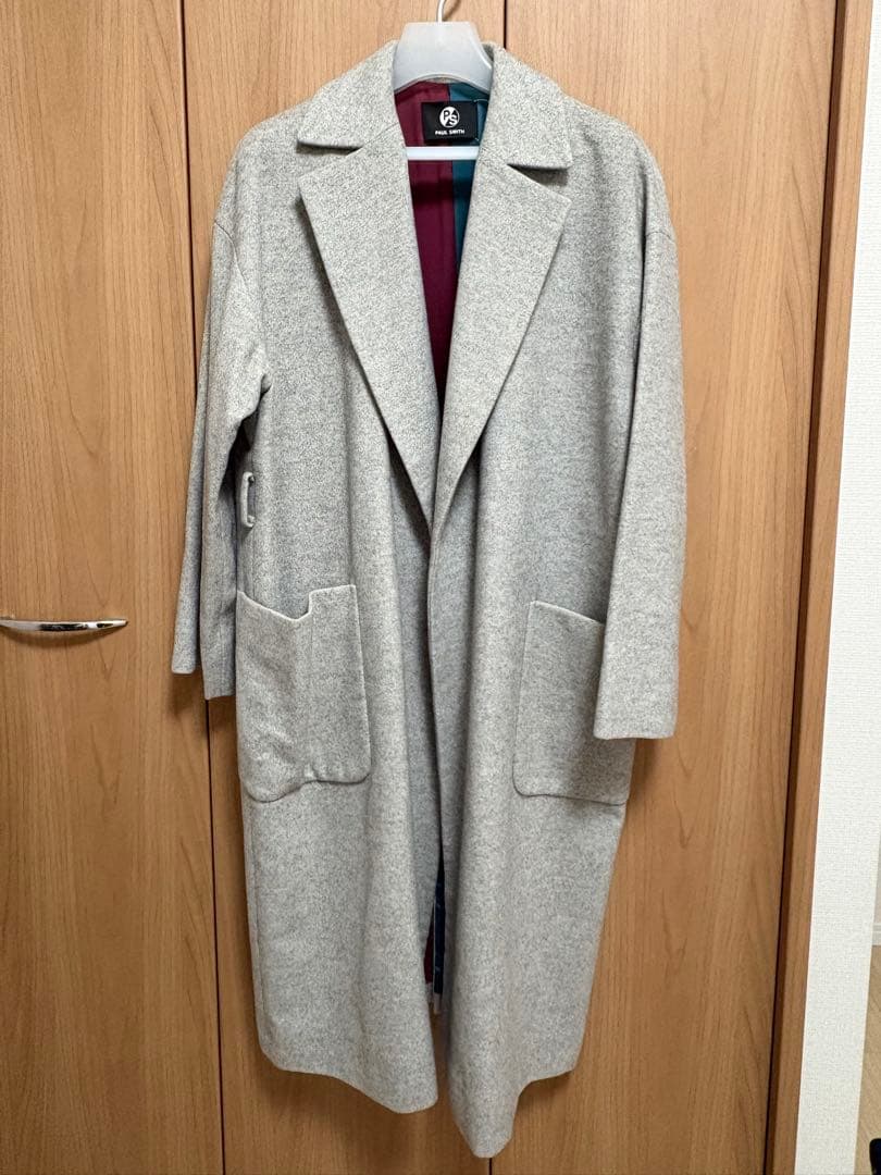 PS Paul Smith カシミヤ混ウール ガウンコート 38 ベルト付