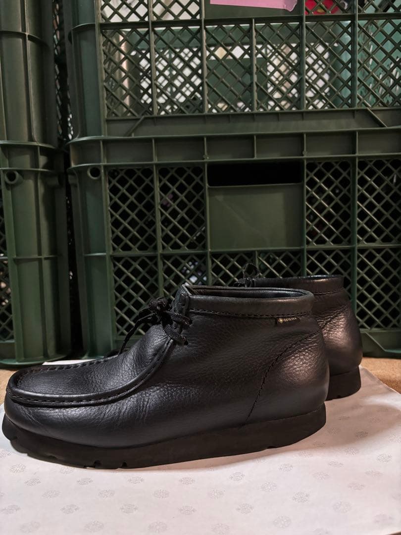 CLARKS WALLABEE GORE-TEX 黒 ワラビー シボ革 ミドル