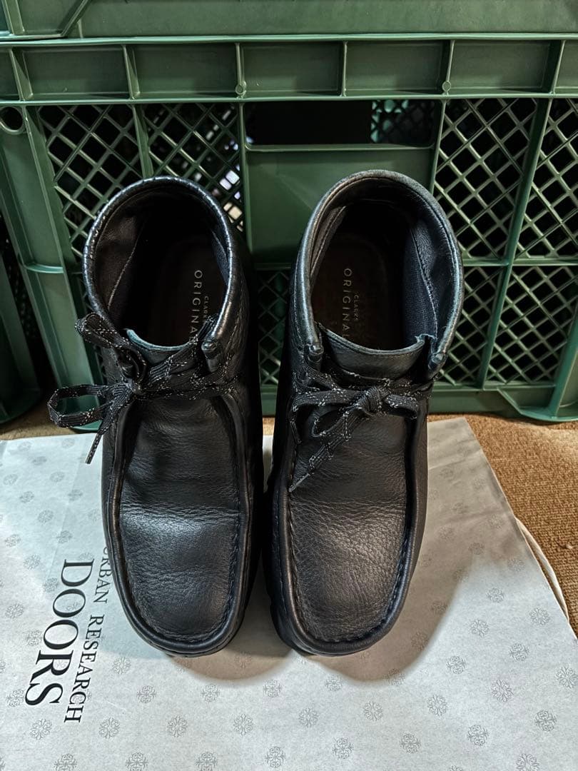 CLARKS WALLABEE GORE-TEX 黒 ワラビー シボ革 ミドル