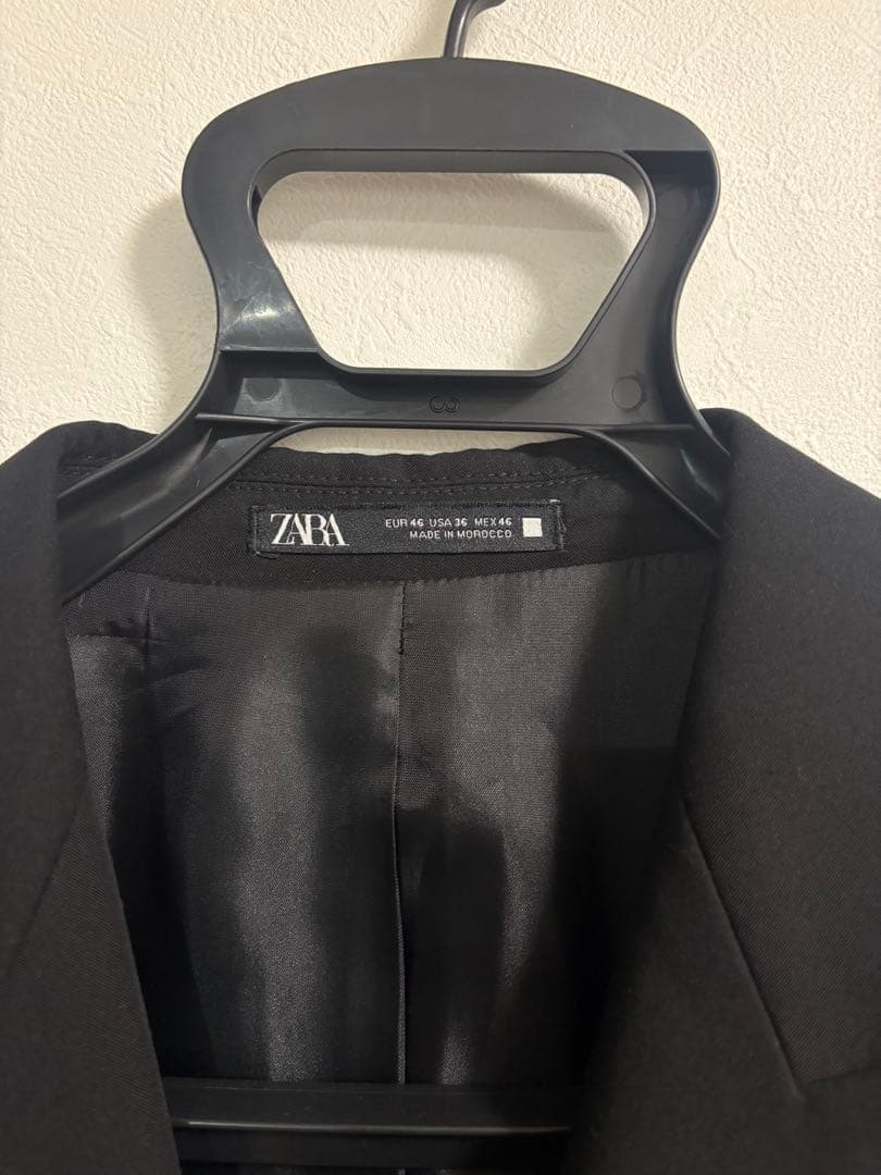 ZARA ダブルブレストジャケット ブラック EU46 M ダブルテーラード