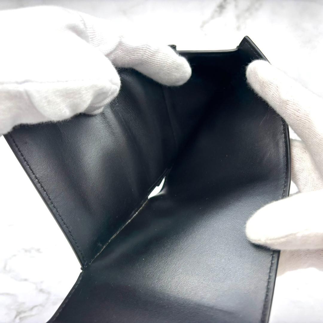 【極上品】Celine⭐セリーヌ【トリオンフ】シルバー金具 折り財布 ブラック