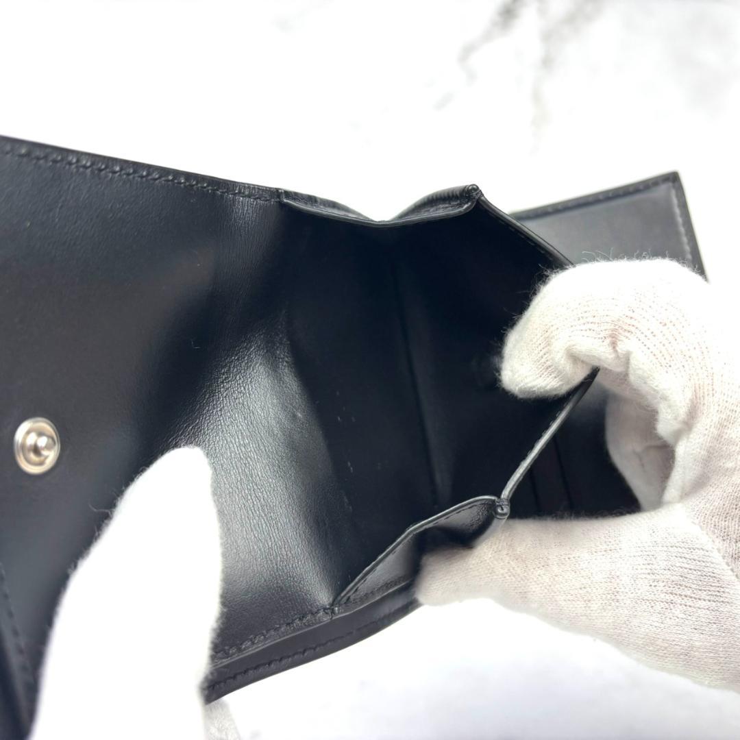 【極上品】Celine⭐セリーヌ【トリオンフ】シルバー金具 折り財布 ブラック