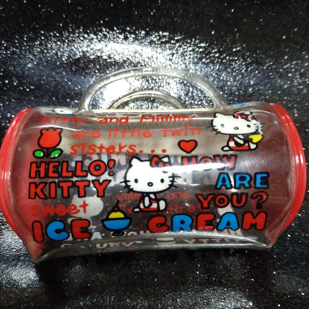 美品　昭和　1976　ハローキティ　横向　チューリップ　ボストン　バッグ　クリア