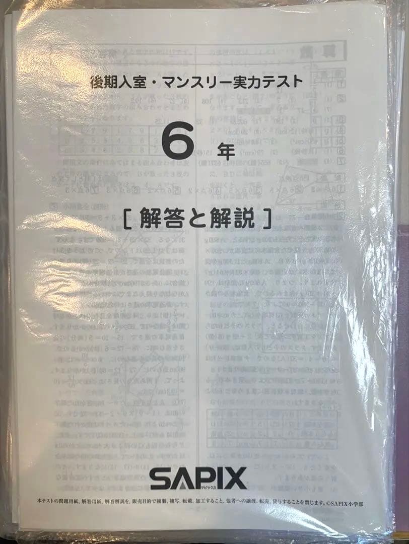 【るりま様】SAPIX 6年生 2023年度 マンスリー・組分け他テストセット