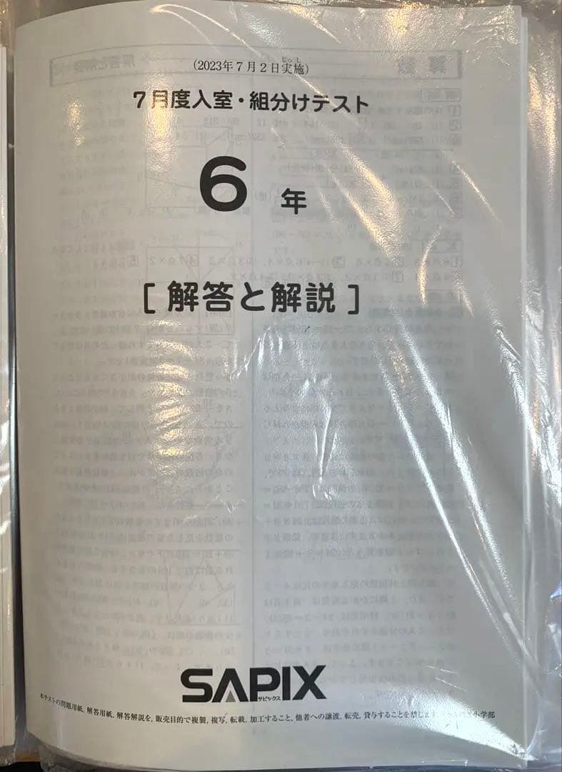 【るりま様】SAPIX 6年生 2023年度 マンスリー・組分け他テストセット