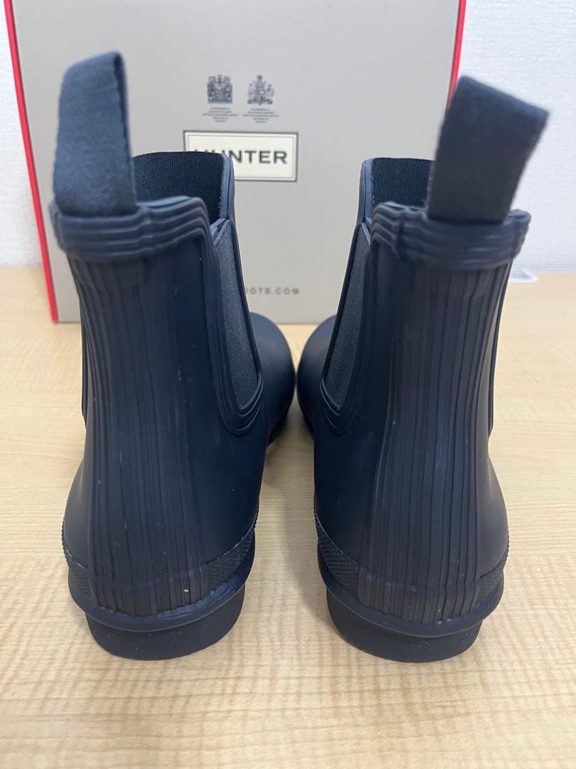 美品　HUNTER レインブーツ　ショート　UK6 25cm ネイビー
