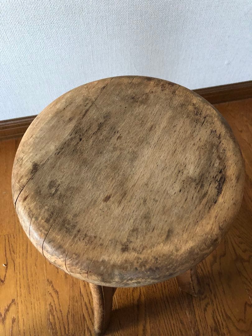 昭和 丸椅子　木製