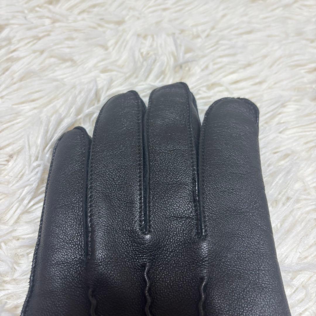 【箱有り】Dents デンツ　カシミヤレザーグローブ　手袋　ブラック　レッド