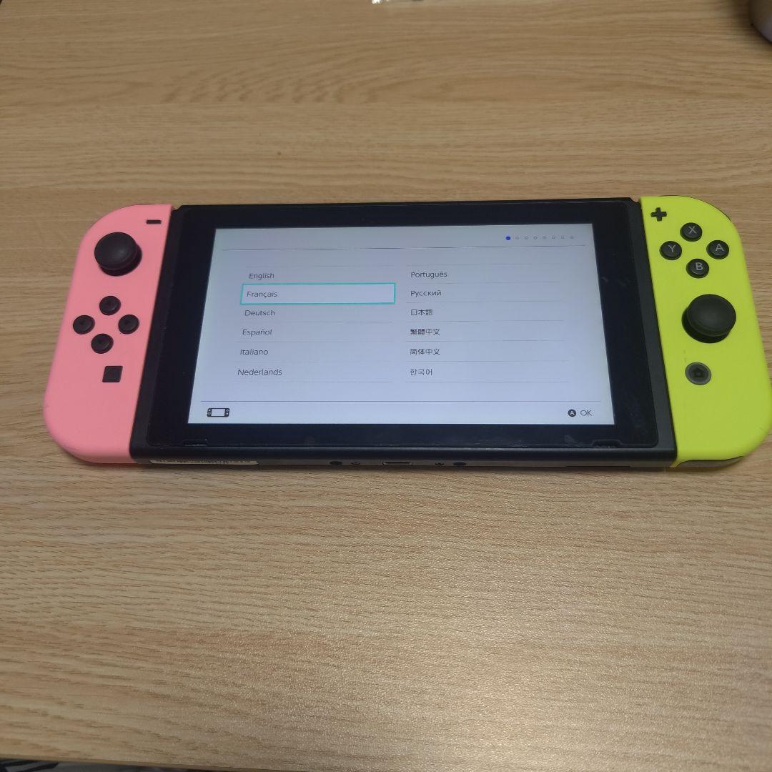 Nintendo Switch ピンク/イエロー 本体、microSDカード付き