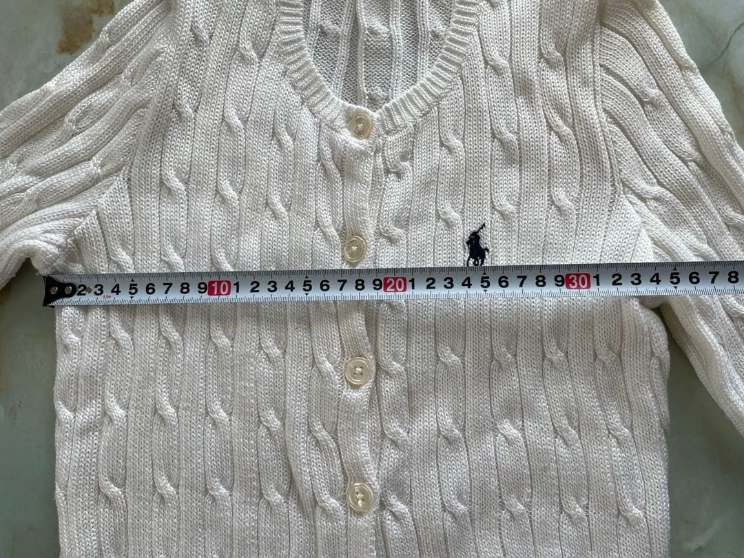 Ralph Lauren ホワイト ケーブルニットカーディガン