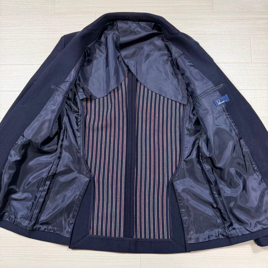 極美品 フレッドペリー 紺ブレ ジャケット ネイビー エンブレム 月桂樹 L