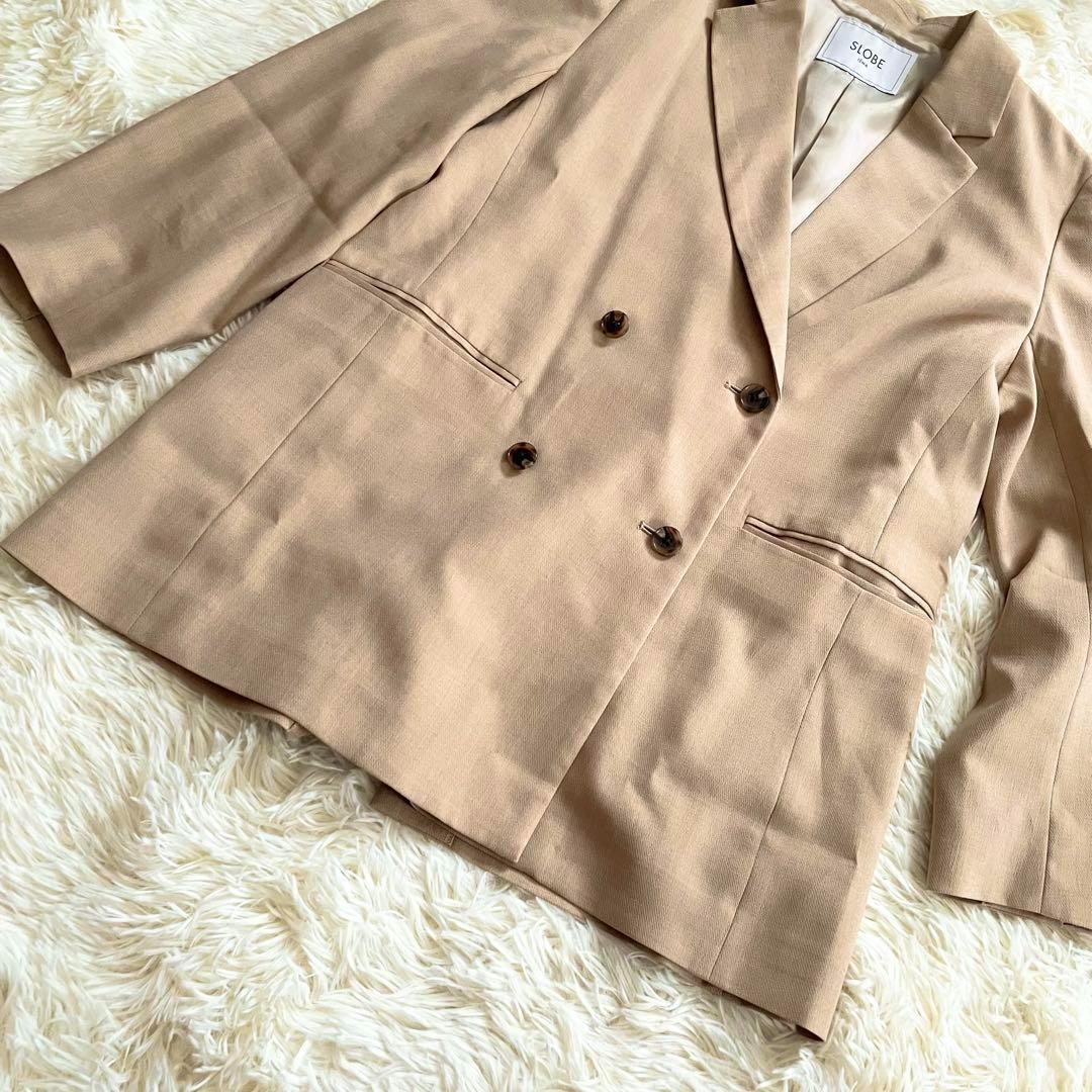 美品✨SLOBE IENA ウォッシャブルツイルダブルブレストジャケット　38