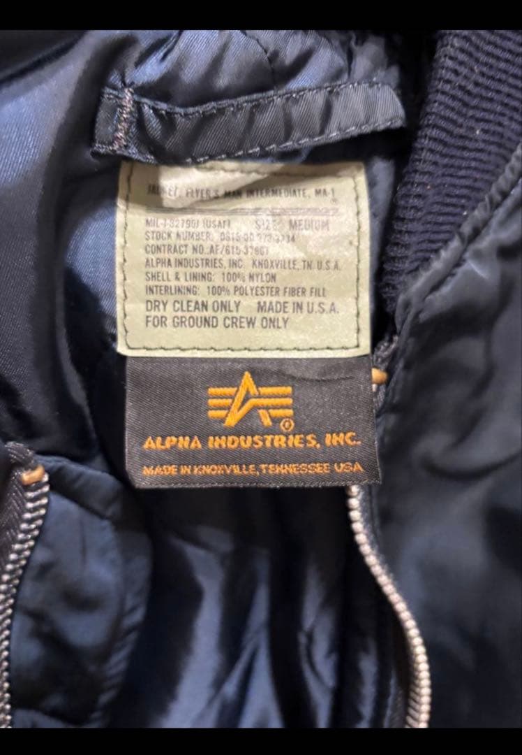 Alpha 90s USA製 MA-1 MIL-J-82790J