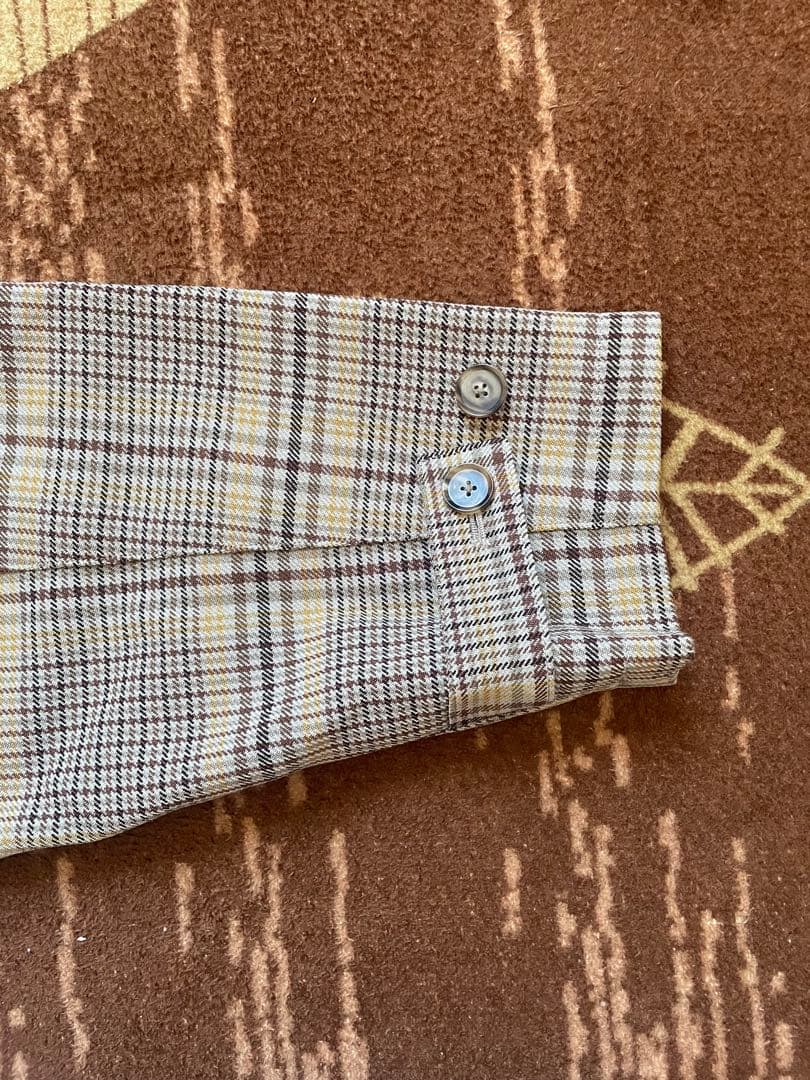 美品【AURALEE】WOOL SERGE CHECK ZIPUP ブルゾン