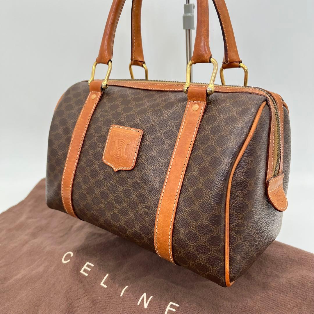 CELINE ハンドバッグ ミニボストン 手提げ マカダム柄 トリオンフ PVC