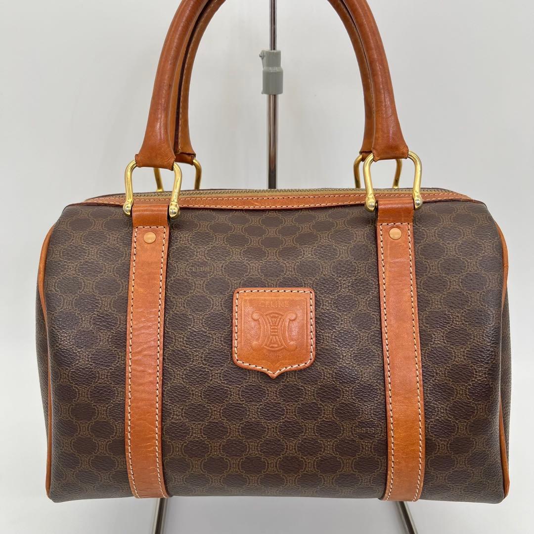 CELINE ハンドバッグ ミニボストン 手提げ マカダム柄 トリオンフ PVC