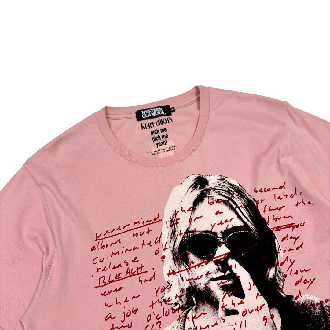 【人気】ヒステリックグラマー Tシャツ  Cobain プリント ピンク