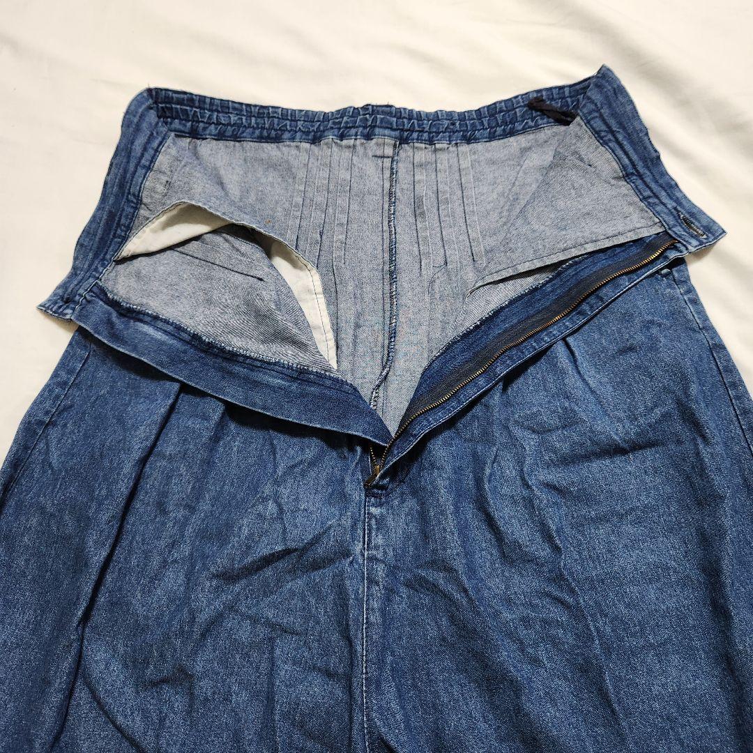 00's vintage デニム パンツ サルエル プリーツ 個性派 Y2K