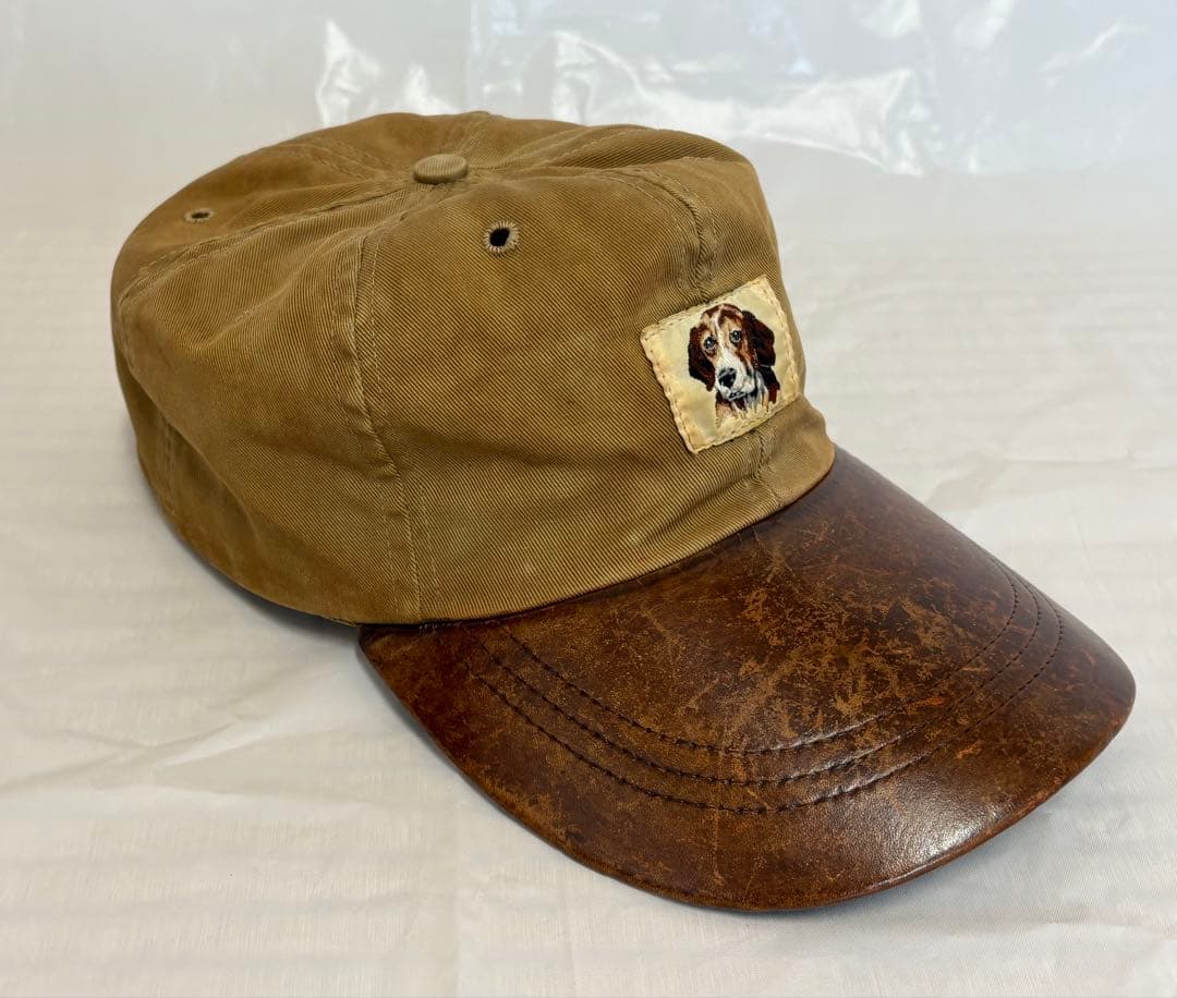 RRL レザーつば キャップ 犬パッチ L Ralph Lauren