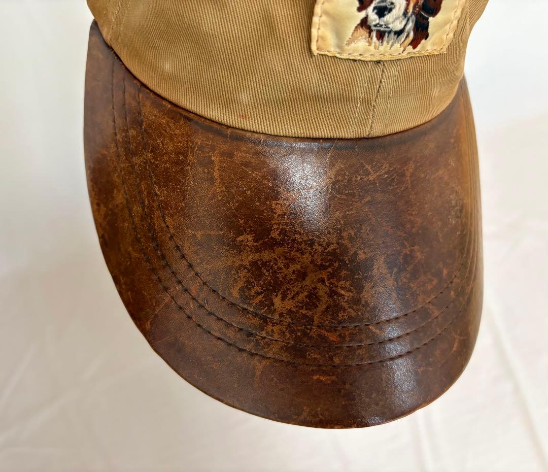 RRL レザーつば キャップ 犬パッチ L Ralph Lauren
