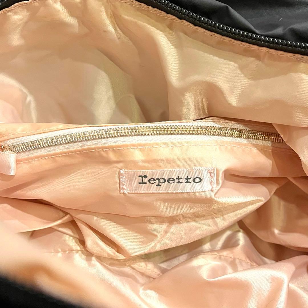 ✨良品✨repetto レペット ボストンバッグ ナイロン 黒色 ゴールドロゴ