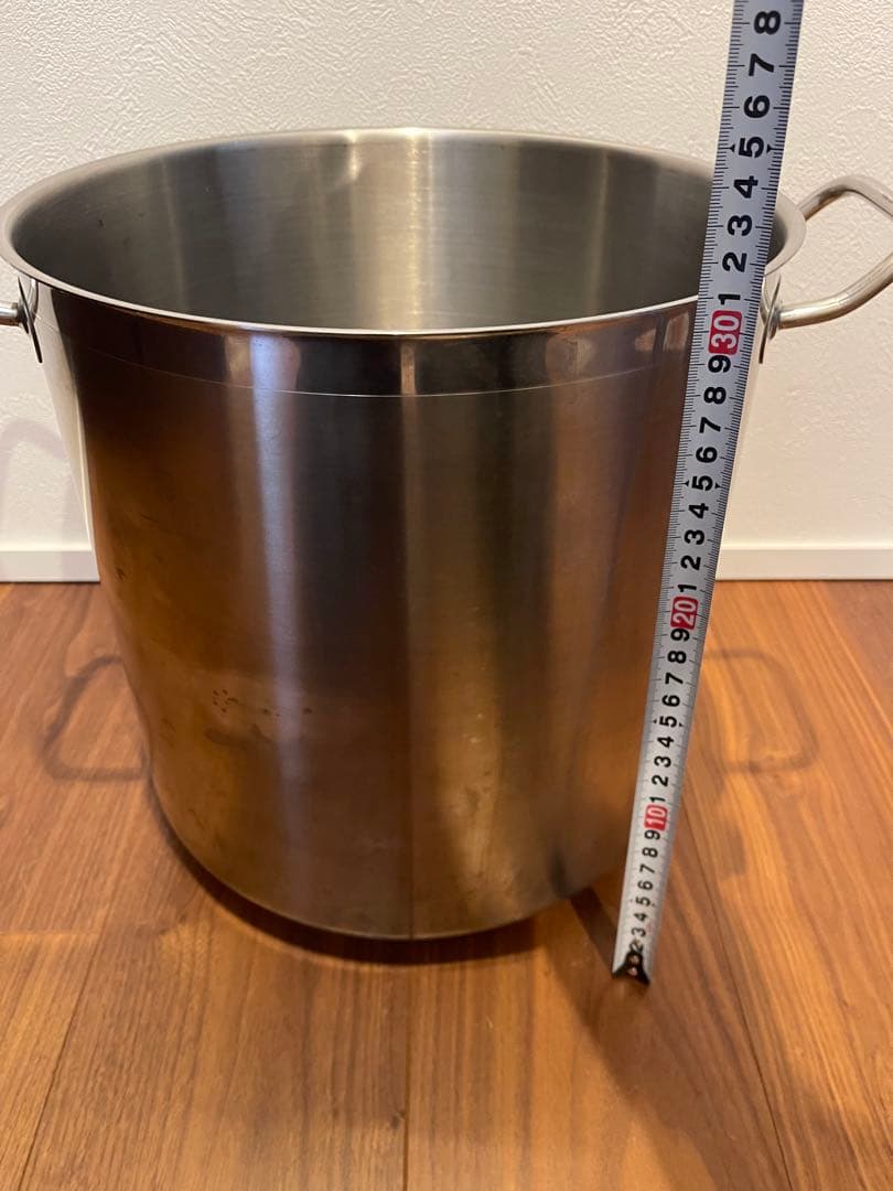 IH対応 ステンレス製 寸胴鍋 蓋付き 大容量 両手鍋 調理器具　30㎝×30㎝