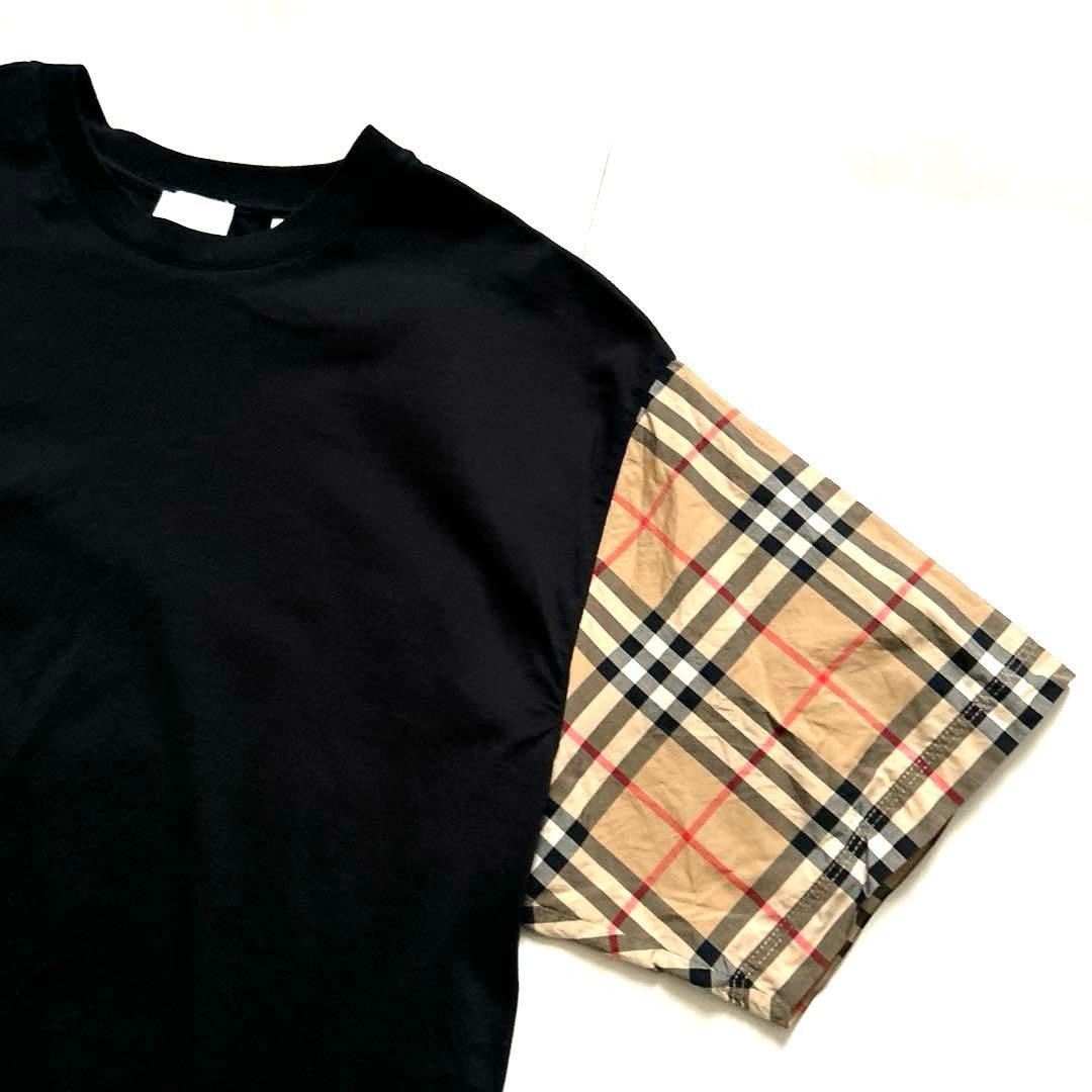 あよー　BURBERRY ノバチェック柄袖切り替えTシャツMサイズ