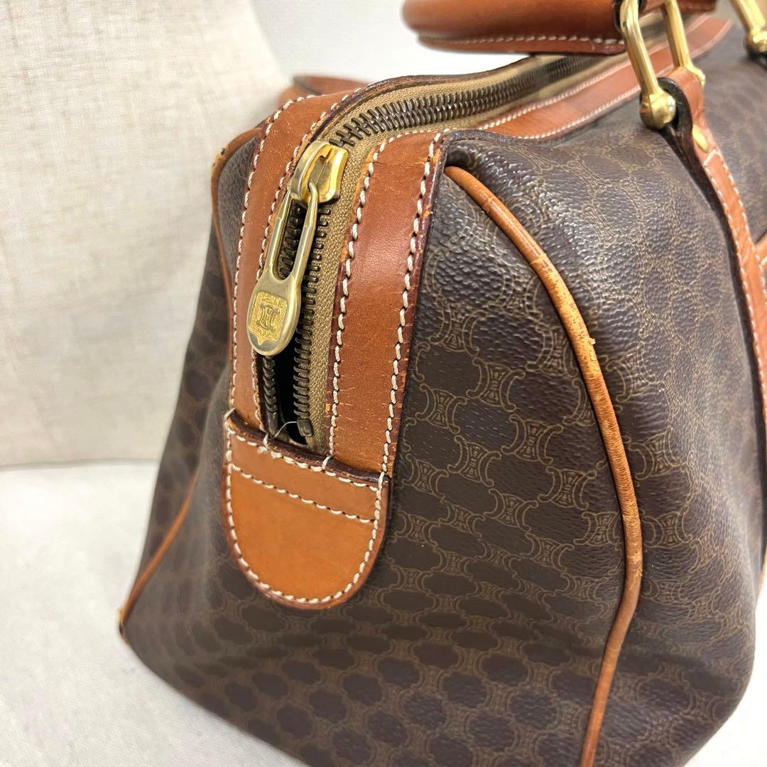 【人気】CELINE セリーヌ ボストンバッグ マカダム柄 トリオンフ ブラゾン