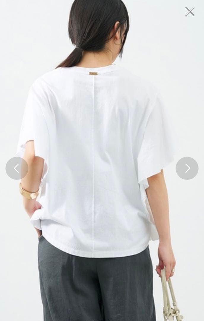 “VEGANATHLETIC\"ロゴフリルスリーブTシャツ