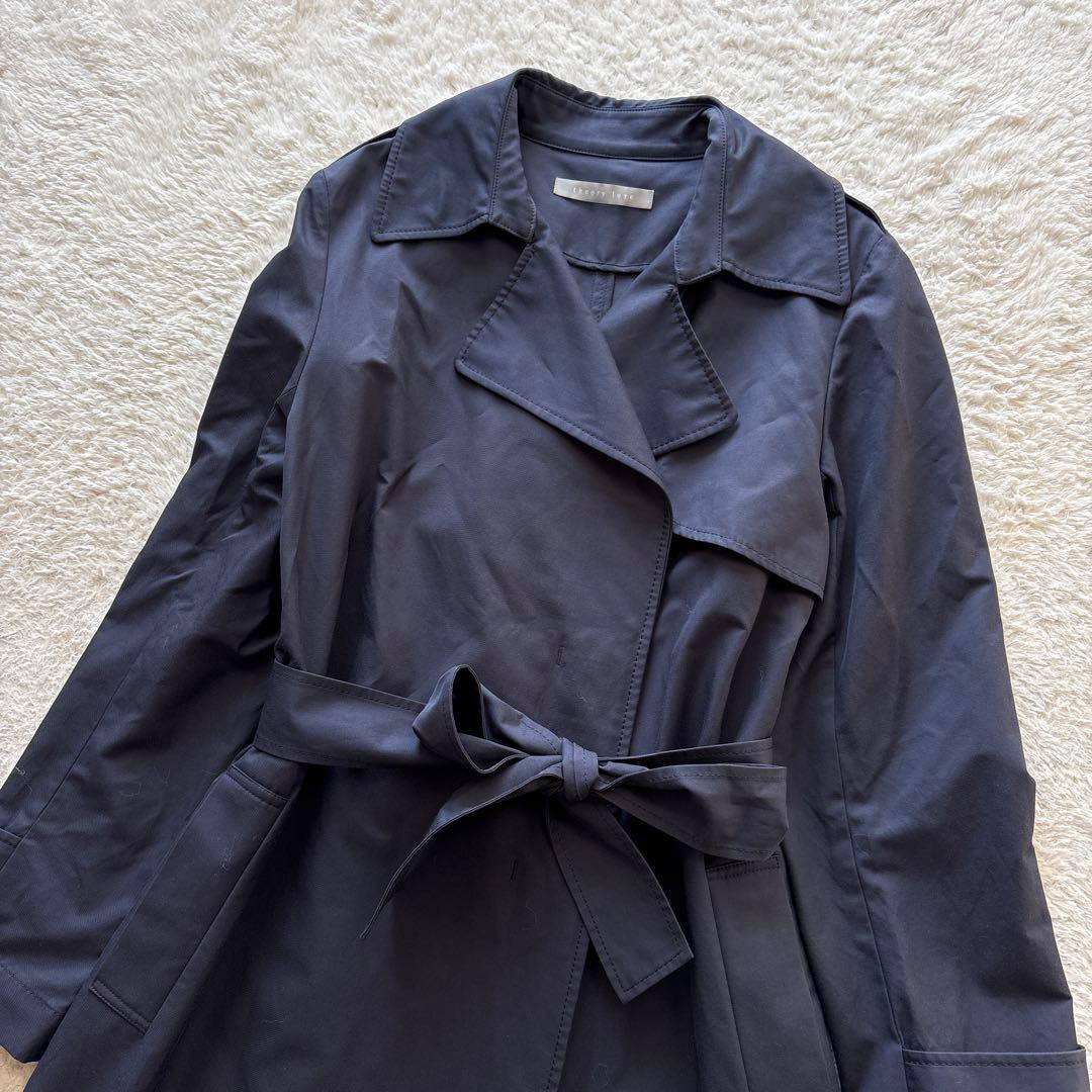 セオリーリュクス AVINOAM ロングトレンチコート ネイビー