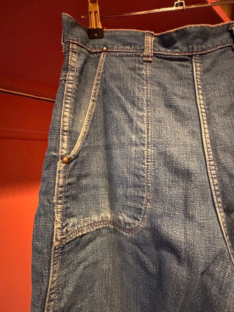 60’S デニム　ランチパンツ　ヴィンテージ　裏ネル　WALDESジッパー