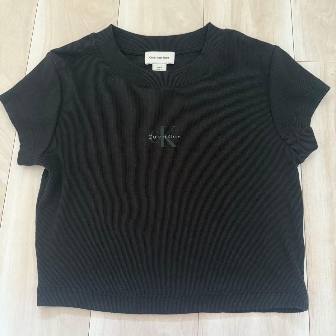 カルバンクライン モノグラムベイビーTシャツ ブラック Sサイズ