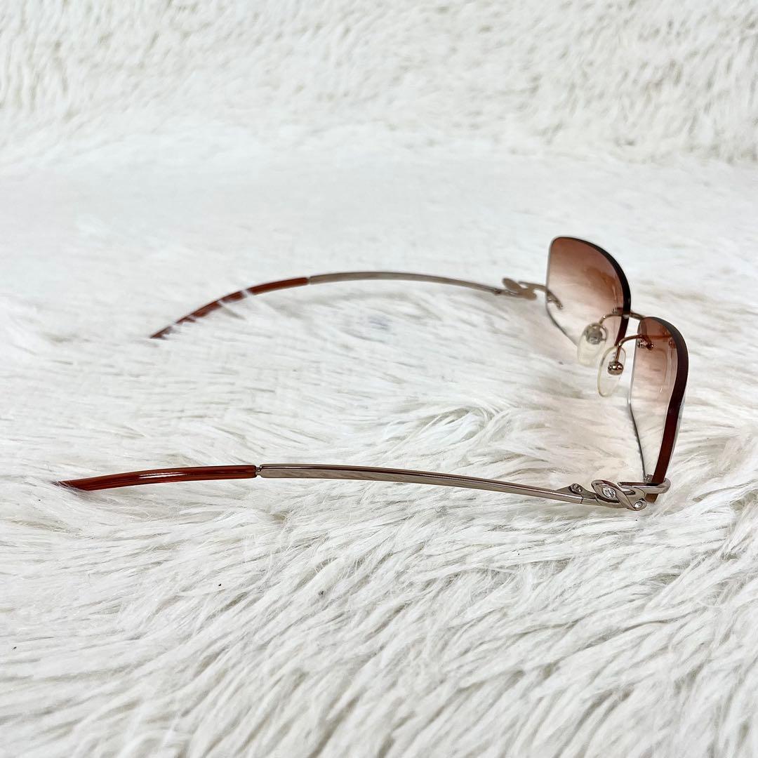 美品　LOEWE　サングラス　SLW123S　ブラウンレンズ　シルバーフレーム