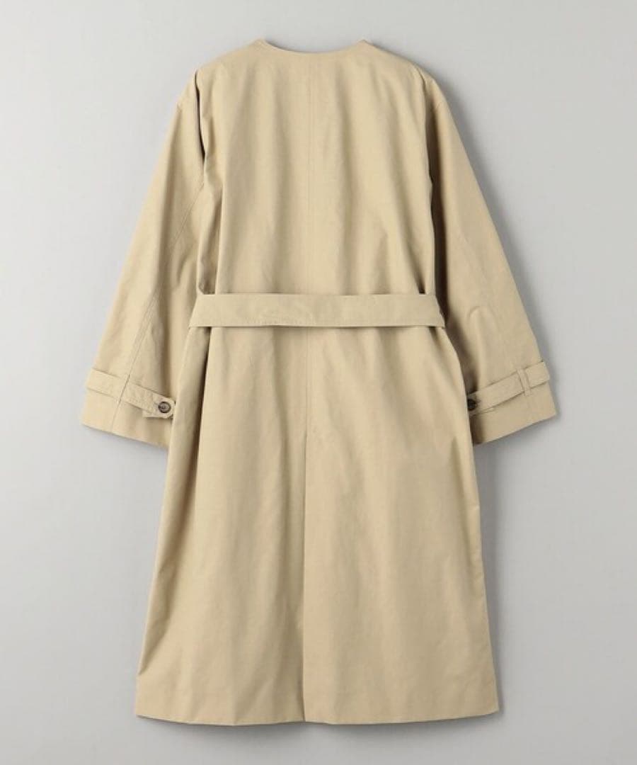 美品 BEAUTY&YOUTH ノーカラー ベルトコート S 撥水 春秋