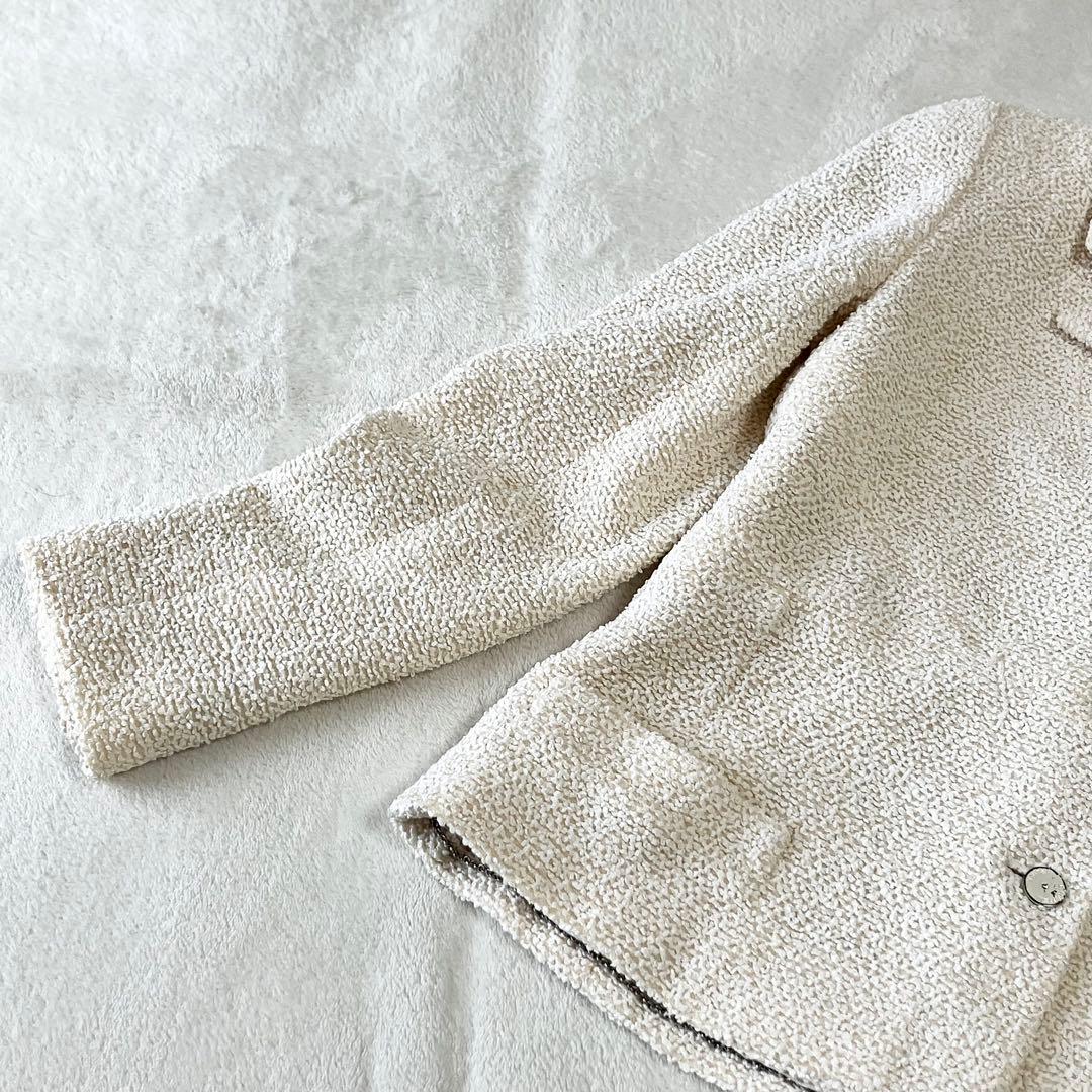 ★美品★シャネル　ツイードジャケット　総柄　シルク　ココマーク　カメリア　ロゴ