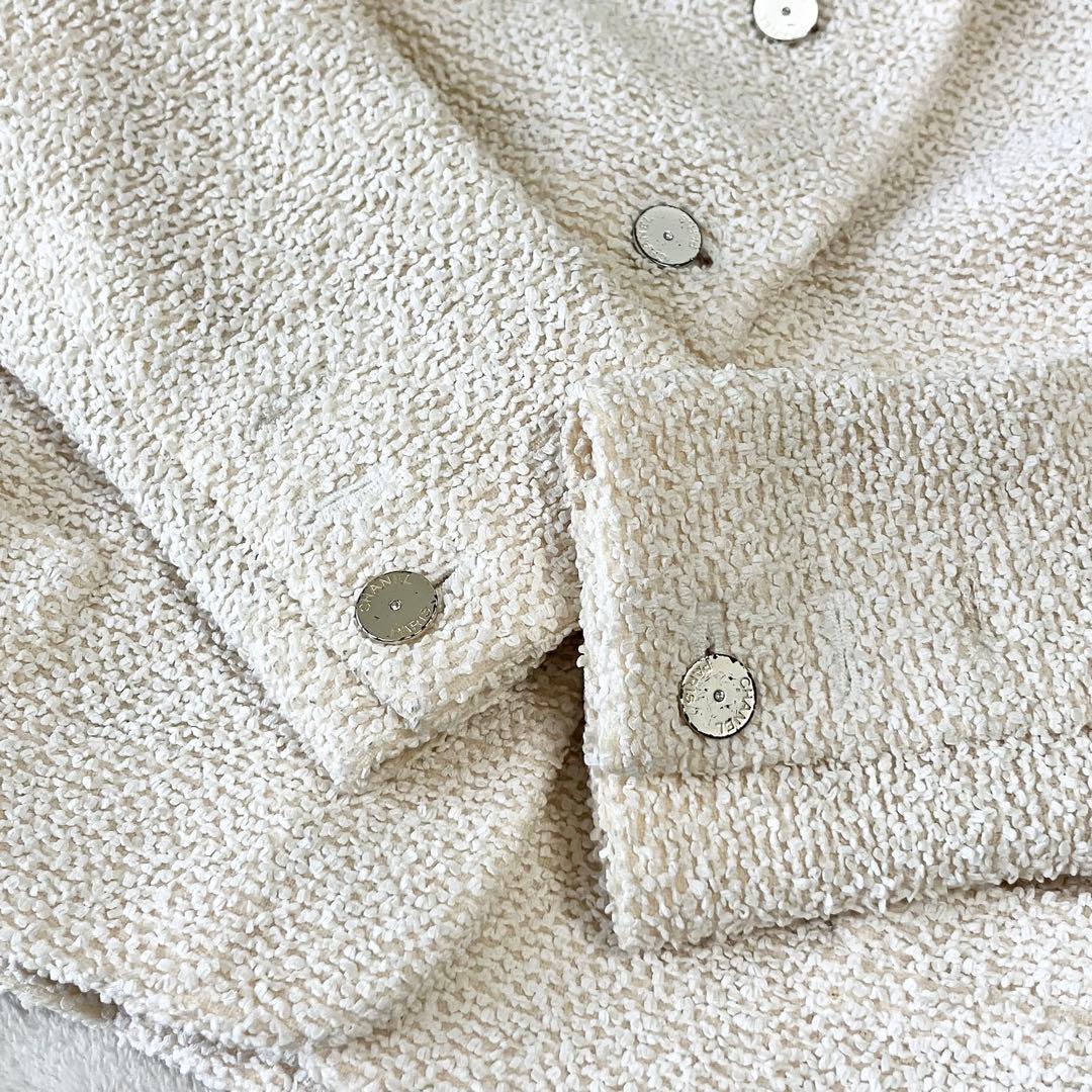★美品★シャネル　ツイードジャケット　総柄　シルク　ココマーク　カメリア　ロゴ