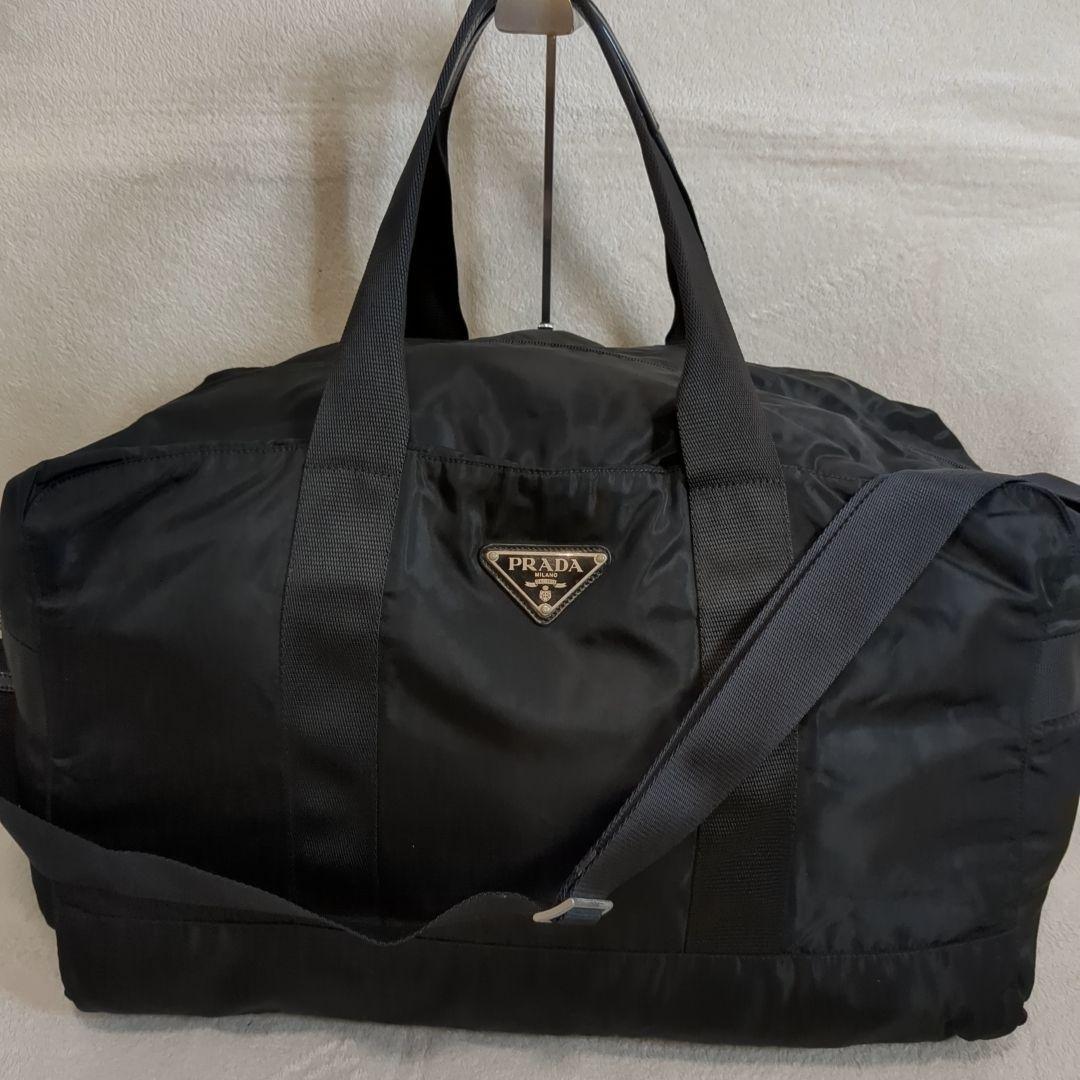 Maki PRADA ボストンバッグ 2way ブラック 三角ロゴ