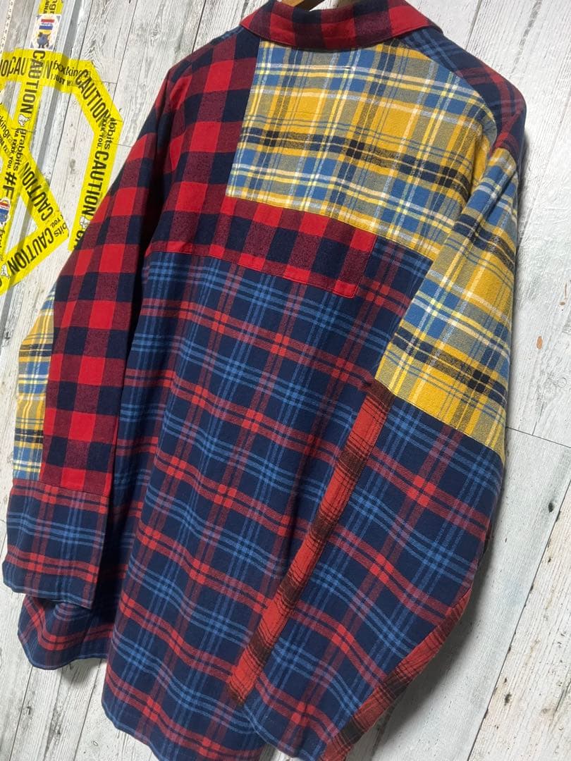 00s whiz limited フランネルシャツ スーツ パッチワーク y2k