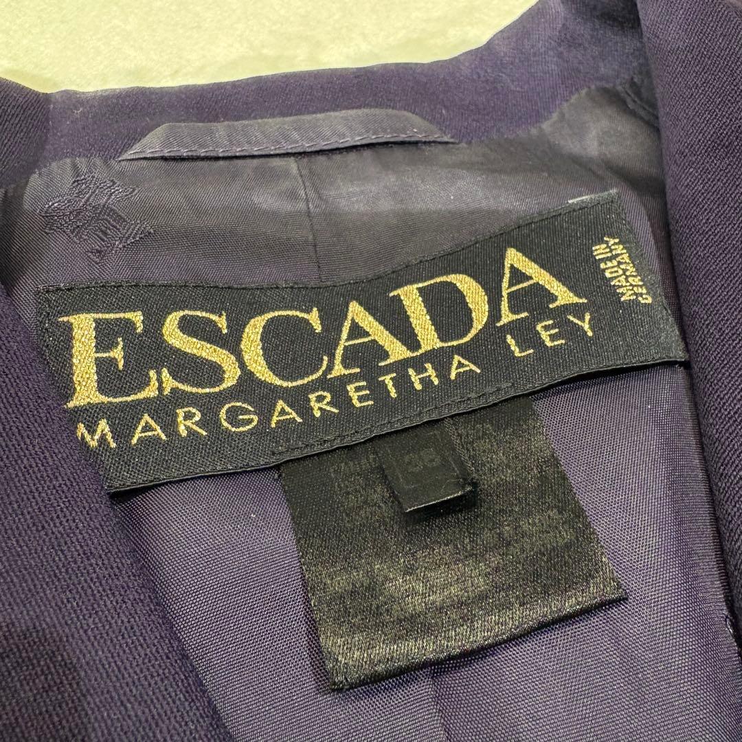 ESCADA エスカーダ ロングジャケット 紫 金ボタン ハート型 38